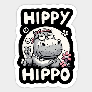 Hippy Hippo Sticker